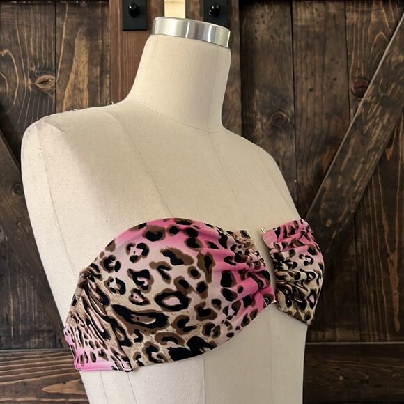 Radio Fiji Bandeu bikini pink brown Animale print - Picture 3 of 9